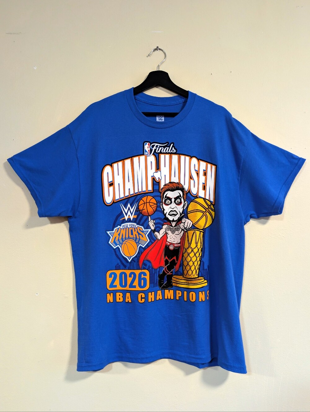 NBA Finals 2026 Blue Champ Hausen Knicks Graphic Tee